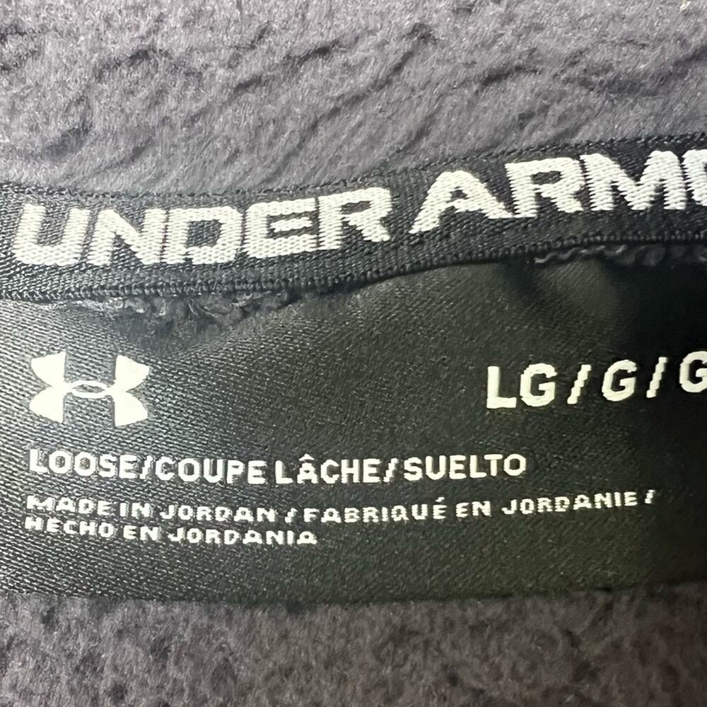 Under Armour Women's UA Sherpa Fleece Pullover Dark Gray Hooded Jacket - Picture 4 of 8